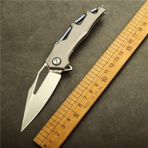 M390 steel folding knife titanium alloy handle high hardness sharp hunting knife outdoor camping EDC self-defense survival tool