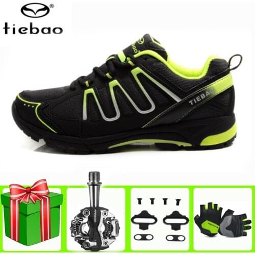 Tiebao leisure cycling shoes sapatilha ciclismo mtb men self-locking breathable outdoor superstar riding bicycle sneakers women