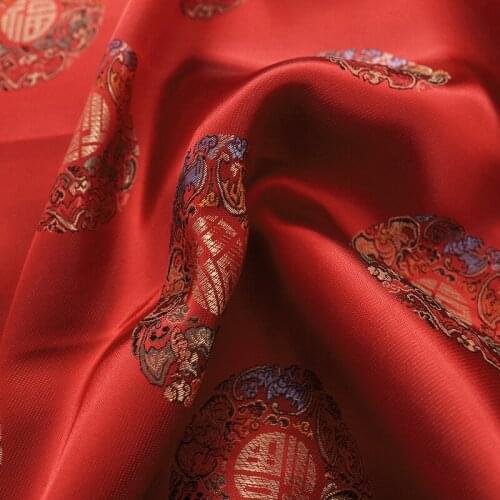 Vintage simulation silk satin fabric jacquard clothing material for sewing cheongsam and kimono diy seam garment