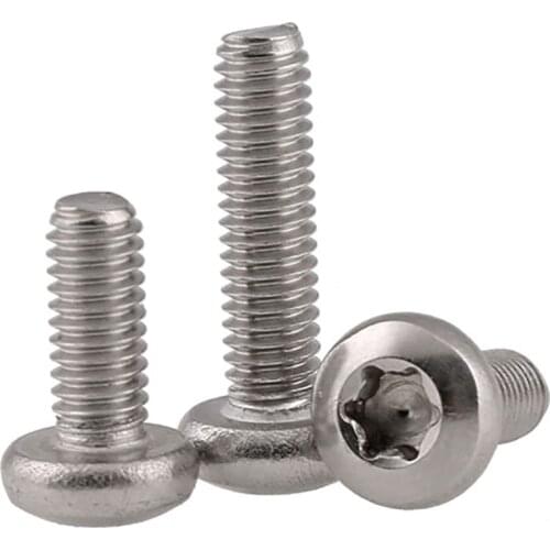304 Stainless Steel Button Head Torx Security Screws Torx Anti-theft Small Screw In Pan HeadM2 M2.5 M3 M4