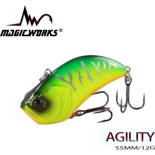 MAGIC WORKS 2021VIB Hard Bait Sinking Vibration 55mm/12g Fishing Lure Crankbait Artificial Bait Wobblers For Pike Fishing Tackle