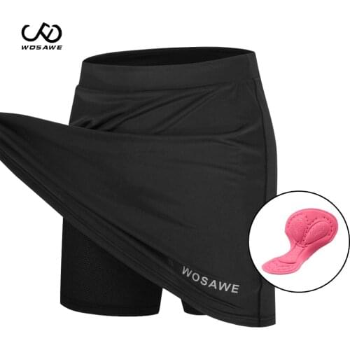 WOSAWE Women Cycling Skirts Shorts with Gel Padded Windproof Good flexibility MTB Bicycle bike Ladies underwear Skirts
