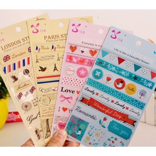 1 Sheet Hot Stamping London Soldier Paris Pink Decorative Stickers Diary Notebook Decoration