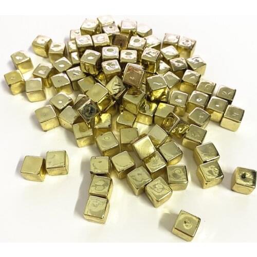 100Pcs/Set Gold Solid Square Corner Crystal Dice Chess Piece Right Angle Sieve Cube For Puzzle Game 8mm