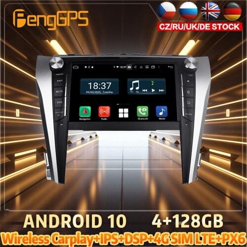 128G Android10 PX6 DSP For TOYOTA Camry 2015 2017 Car DVD GPS Navigation Auto Radio Stereo Video Multifunction CarPlay HeadUnit