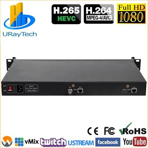1U HEVC HDMI SDI IP Video Encoder IPTV Streaming Encoder H.265 H.264 Live Encoder HDMI SDI To RTSP RTMP HTTP UDP HLS ONVIF RTMPS