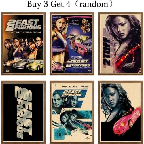 2 Fast 2 Furious Movie Poster Home Decoration Funny Vintage Style Poster Wall Picture Art Print Posters & Prints 42X30cm