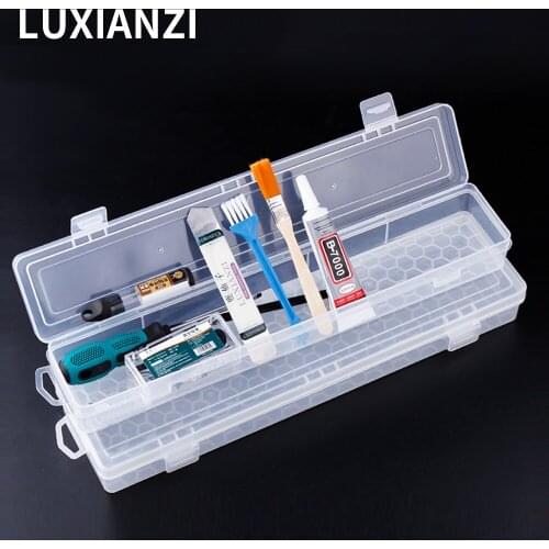 LUXIANZI 2pc DIY Tools Packaging Box Organizer Plastic Case For Electronic Part Pry bar painted pen Storage Boxes Toolbox