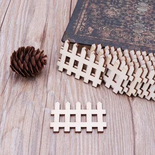 A 25pcs Cut Wooden Fence Embellishment Wooden Shape Craft Wedding Decor Wooden DIY Handmade Accessories Handmade Supplies
