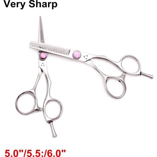 50 Pcs 5.0”5.5”6.0” Professional Hairdressing Thinning Barber Scissors Hair Cutting Scissors Haircut 440C Japan Steel 9014