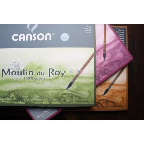 Canson Moulin Du Roy,300gsm Watercolour Paper, Hot Pressed,Cold Pressed,Rough Texture, Block of 20 Sheets,glued on 4 sides