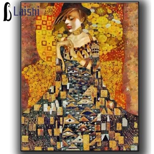 Diamond Painting Cross Stitch Gustav Klimt Diamond Embroidery Abstract woman Full Square Mosaic Rhinestones Wedding Decoration