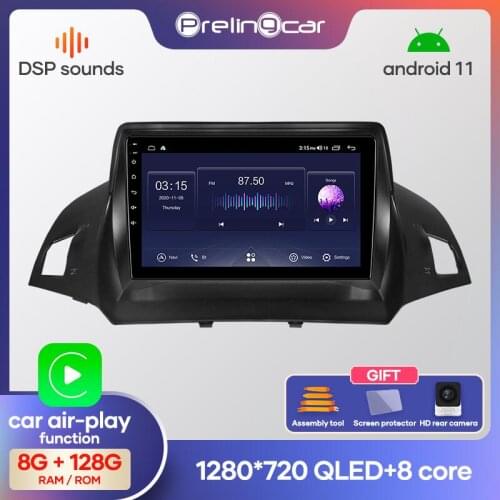 Prelingcar Android 10.0 NO DVD 2 Din Car Radio Multimedia Video Player Navigation GPS For Ford Kuga Escape 2013-2018 4G+64G