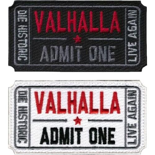 Ticket to Valhalla Military Tactical Vikings Mad Max Patch Army Tactical Badge Embroidered Armband Stickers patches