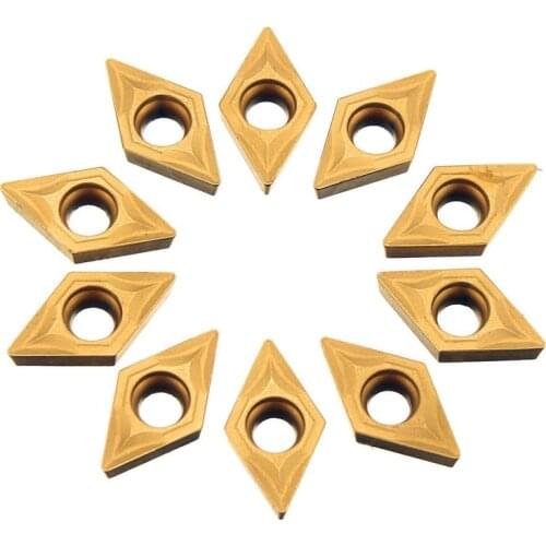 Drillpro 10pcs DCMT070204 Carbide Insert DCMT 0702 Cutter For for SDNCN Turning Tool Holder