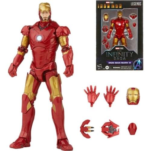 Hasbro Marvel Legends Series 6-Inch Scale Action Figure Toy Iron Man Mark 3 Infinity Saga Character Figure and 5 Accessories