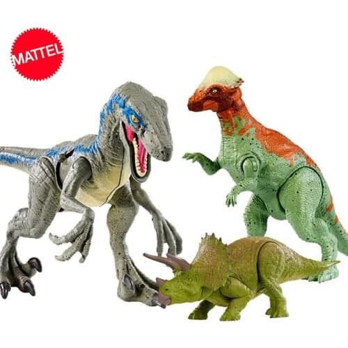 16-20cm Original Jurassic World Toys Attack Pack Velociraptor Triceratops Dragon PVC Action Figure Model Dolls Toys For Children