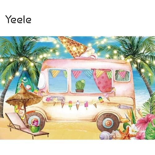 Yeele Photocall Summer Birthday Backdrop Party Decor Beach Car Baby Shower Background Photos For Photography Studio Shoots Props