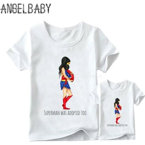 Matching Family Outfits My HERO My MAMA Print Boys Girls T-shirt Mothers day Present Clothes Kids&Woman Funny Tshirt