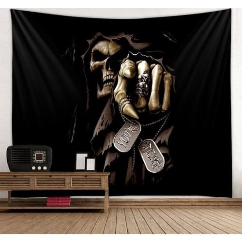 Cool and horrible Halloween skull print tapestry is soft and easy to care for decorative hanging cloth