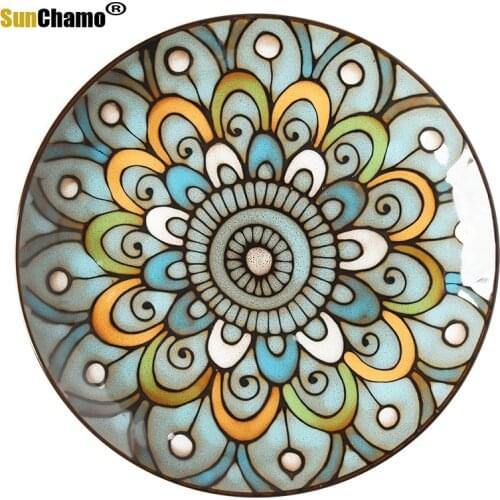 Creative Ceramic wall Plate painted hand-painted disk home dish decoration hanging plate steak plate restaurant ceramic plate