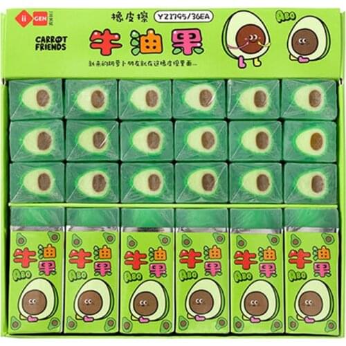 1Pcs Kawaii Fruit Avocado Eraser for Pencil Student Drawing Sketch Pencil Eraser Rubber Art Supplies School Supplies Stationery
