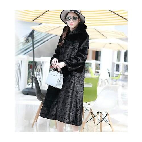 Top brand Rabbit Wth Rex a hood Plus Size Fur Coat N47 high quality