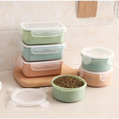 Small Food Storage Box Kitchen Food Container Round Square Food Box Fruit Snack Box Sealed Design Leak-Proof Clean And Sanitary