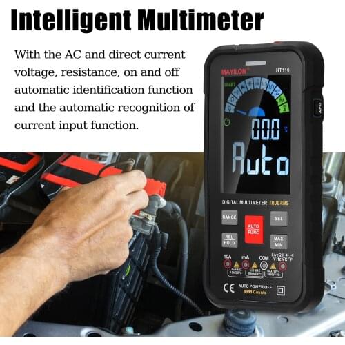 MAYILON HT116 Multimeter VA 9999 Counts Ture RMS NCV Direct Current AC Current Capacitance Frequency Duty Ratio Diode Live Test