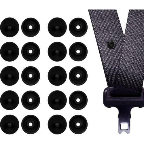 10 Pack Seat Belt Button Stop Universal Fit Seat Belt Stopper Kit Prevent Seat Belt Buckle from Sliding Down Snap-On System