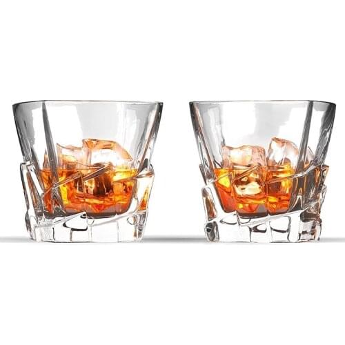 Set of 2-320 ml Iceberg Whiskey Glass Pair Dishwasher Safe, Unique Gift, Great for Scotch or Whiskey