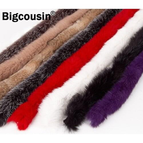Real Rex Rabbit Fur Trim 1meter/lot Thickened Clothes Accessories Hat Shoes Home Decor Down Coat Natural Fur Strips Collar Scarf