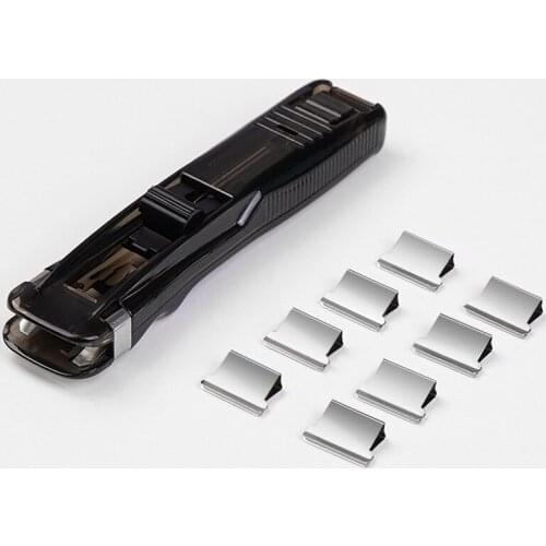 New Clip Push Stapler Fixed Clips Stapler Binding Clip Reusable Portable Push Clamp Not Damage Paper For Document Paper DOM668