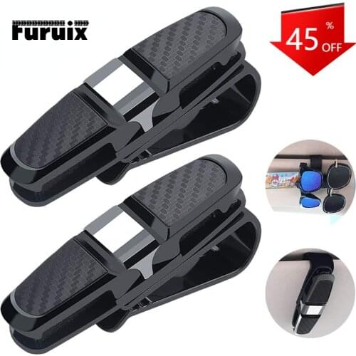 General Motors Sun Visor Spectacle Frame, Double Head 180 Degree Rotation Built-in Sponge Sunglasses Spectacle Clip Hook