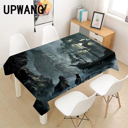 Sailboat Boat Tablecloth 3D Printed Table Cover Rectangular Tablecloth Wedding Birthday Party Kitchen Home Decor