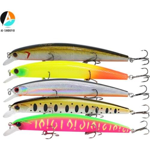 AI-SHOUYU 1pcs New Big Minnow Fishing Lures 13cm/20g High Quality Suspending Hard Bait Crankbait Wobbler Fishing Tackle Leurre