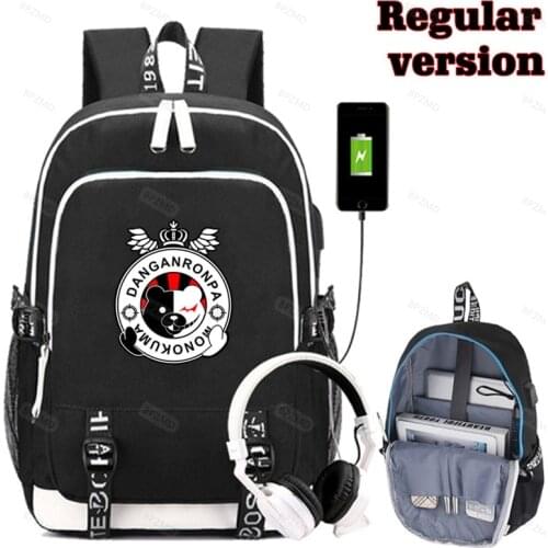 Fashion Danganronpa Backpack USB Backpack Waterproof Student Schoolbags Large School Bags For Teenage Girls Boys School Backpack