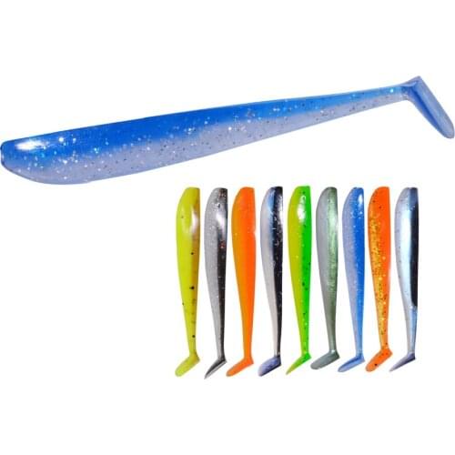 Shad Soft Lures 100mm/5.5g 4pcs Tail Worm Bait Jerk Baits Plastic Swimbait Trout Fishing Lure Sea Wobblers Tackle Predator Ima