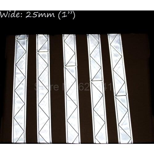 Silver Reflective Tape PVC Belt Stripe Warning Tape Sew On Clothes Cap Bags 25mm(1") V25-1