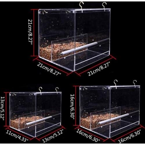 T84E Bird Feeder Acrylic Family Hanging Window Bird Feeder Transparent Outdoor Decoration Bird Feeder Pet Feeder Yard Garden