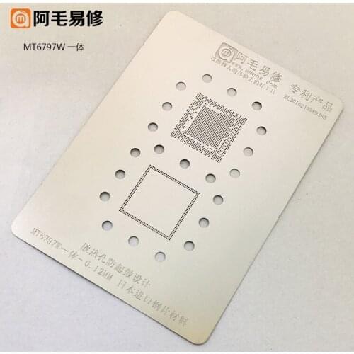 Amaoe For MT6797W MT6795W MT6595 MSM8998 MSM8996 MSM8994 CPU RAM BGA Stencil BGA Direct Heating Template 0.12mm Thickness