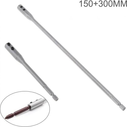 150mm + 300mm Alloy Steel Drill Extension Rod Connecting Rod Quick Change Drill Shank Tool with Hex Shank and Small Wrench new