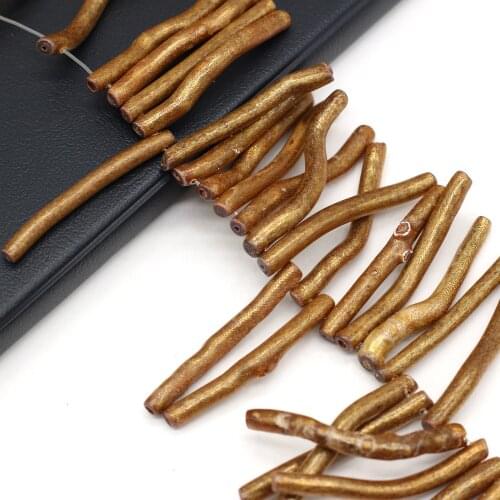 High Quality Natural Dyed Gold Ribbed Coral Beads DIY Bracelet Pendant Spacer Beads for Jewelry