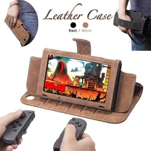PU Leather Protective Case Bag For Nintend Switch Multifunctional Support Portable For Controller Game Cards For NS Accessories