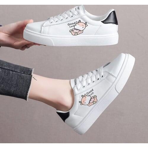 Womens casual shoes 2021 new style womens sports shoes fashion breathable PU leather platform white womens shoes B1294
