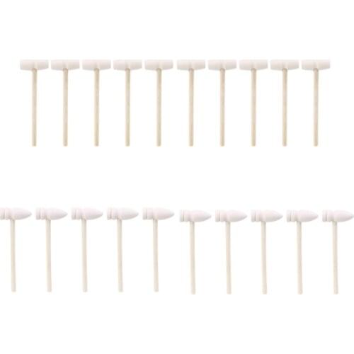 10 Pcs Wooden Hammers Toys for Chocolate Breakable Heart Mini Hammer Mallet for Chocolate Smash-able Heart Smooth Finish 51BD