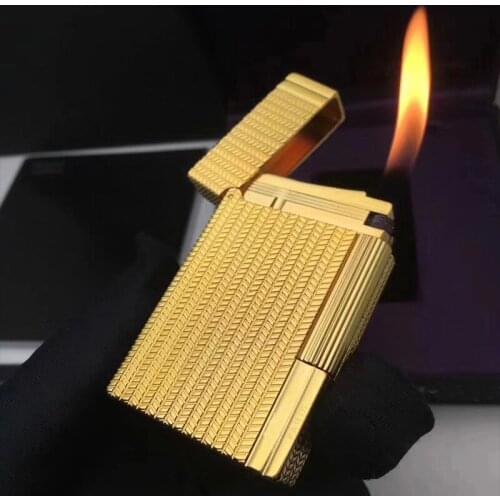 100% brand new retro DuPont bright sound lighter Seiko manufacture windproof copper body cigarette lighter with box