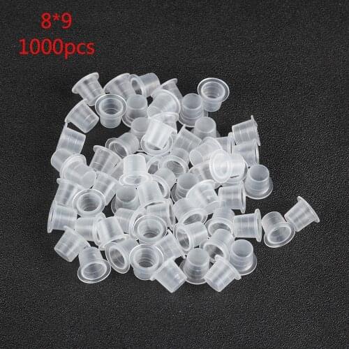 1000Pcs 8MM Small Size Tattoo Ink Cups Caps Supply Professional Permanent Tattoo Accessory for Tattoo Machine Plastic New&Hot