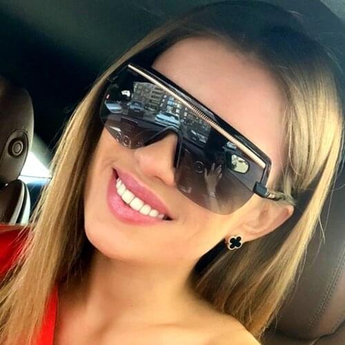 2019 New Fashion Women Sunglasses Flat Top Luxury Ladies Sun Glasses Semi Rimless Designer Brand Shades