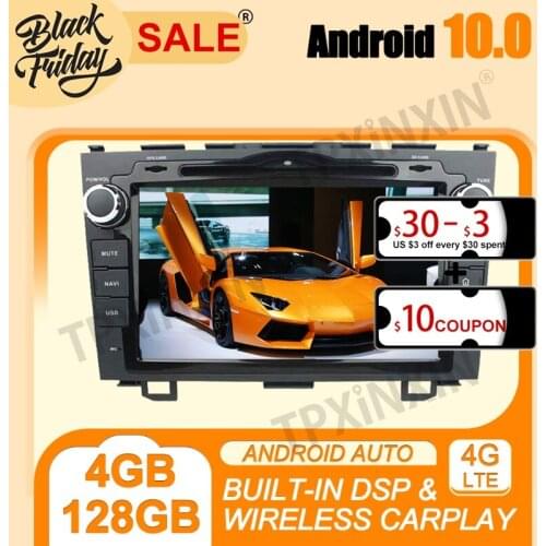4G+128G PX6 IPS Android 10.0 Carplay For Honda CRV 2017 Car Multimedia Player Auto Radio Tape Recorder GPS Navigation Head Unit